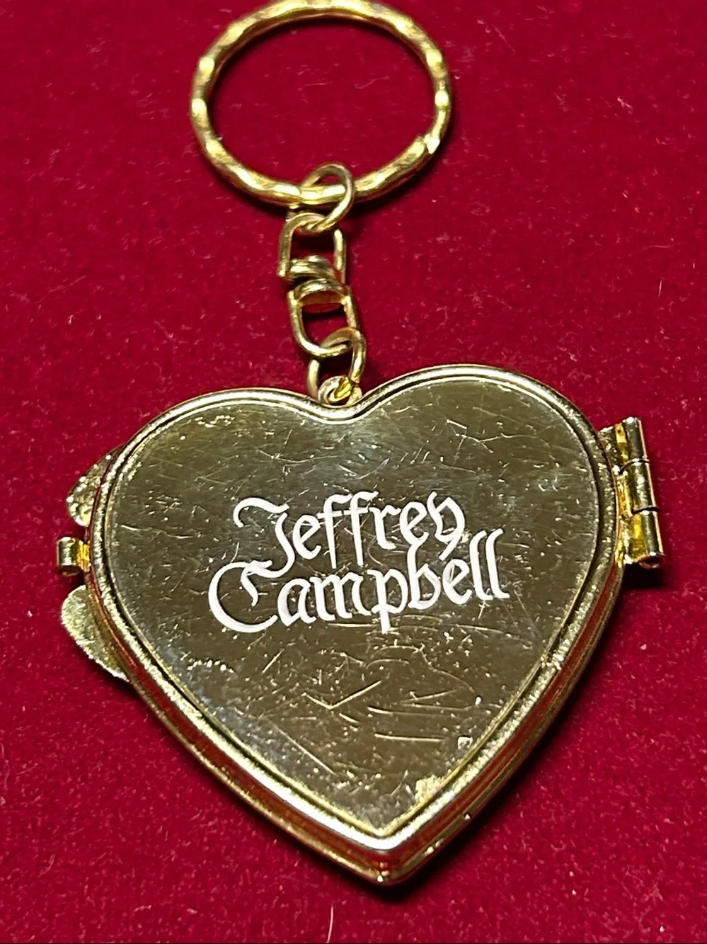 Used Gold Heart Keychain Locket - Women Accessories
